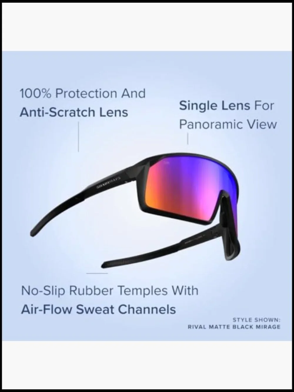 Sport Single Lens Panoramic Polarized Sunglasses